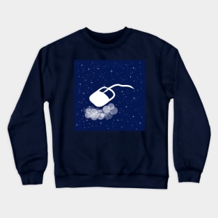 Computer mouse, cursor, device, manipulator, technology, light, universe, cosmos, galaxy, shine, concept Crewneck Sweatshirt